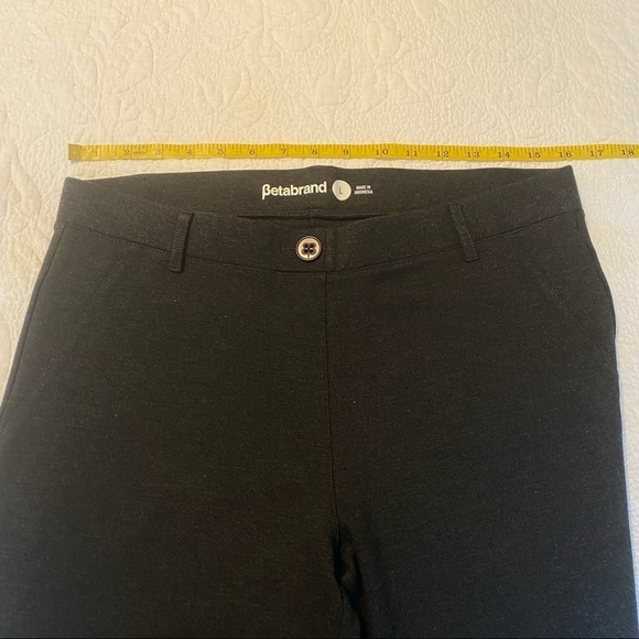 Betabrand Charcoal Gray Classic Straight Leg Yoga Dress Pants - Large - Picture 8 of 14